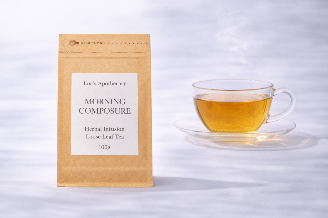 Morning Composure, Herbal blend for warmth, movement &amp; morning focus.